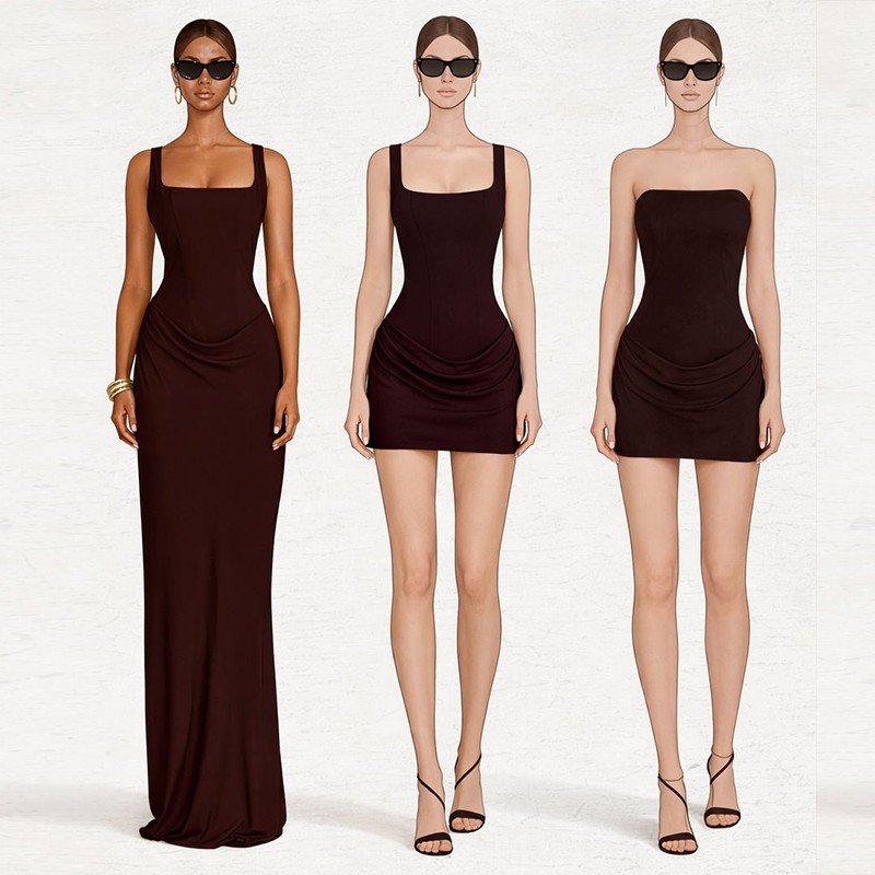 Elegant dress, custom-made and wholesale